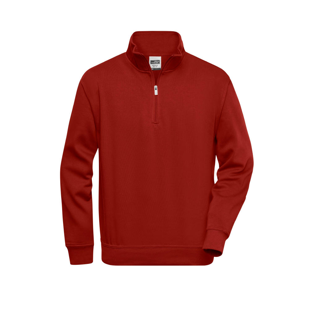 Workwear Half Zip Sweat-Sweatshirt mit Stehkragen und Reißverschluss