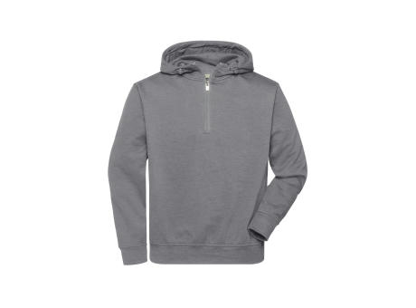 BIO Workwear-Half Zip Hoody - Sweatshirt mit Kapuze und Reißverschluss