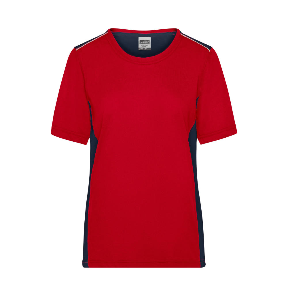 Ladies' Workwear T-Shirt - COLOR --Strapazierfähiges und pflegeleichtes T-Shirt mit Kontrasteinsätzen