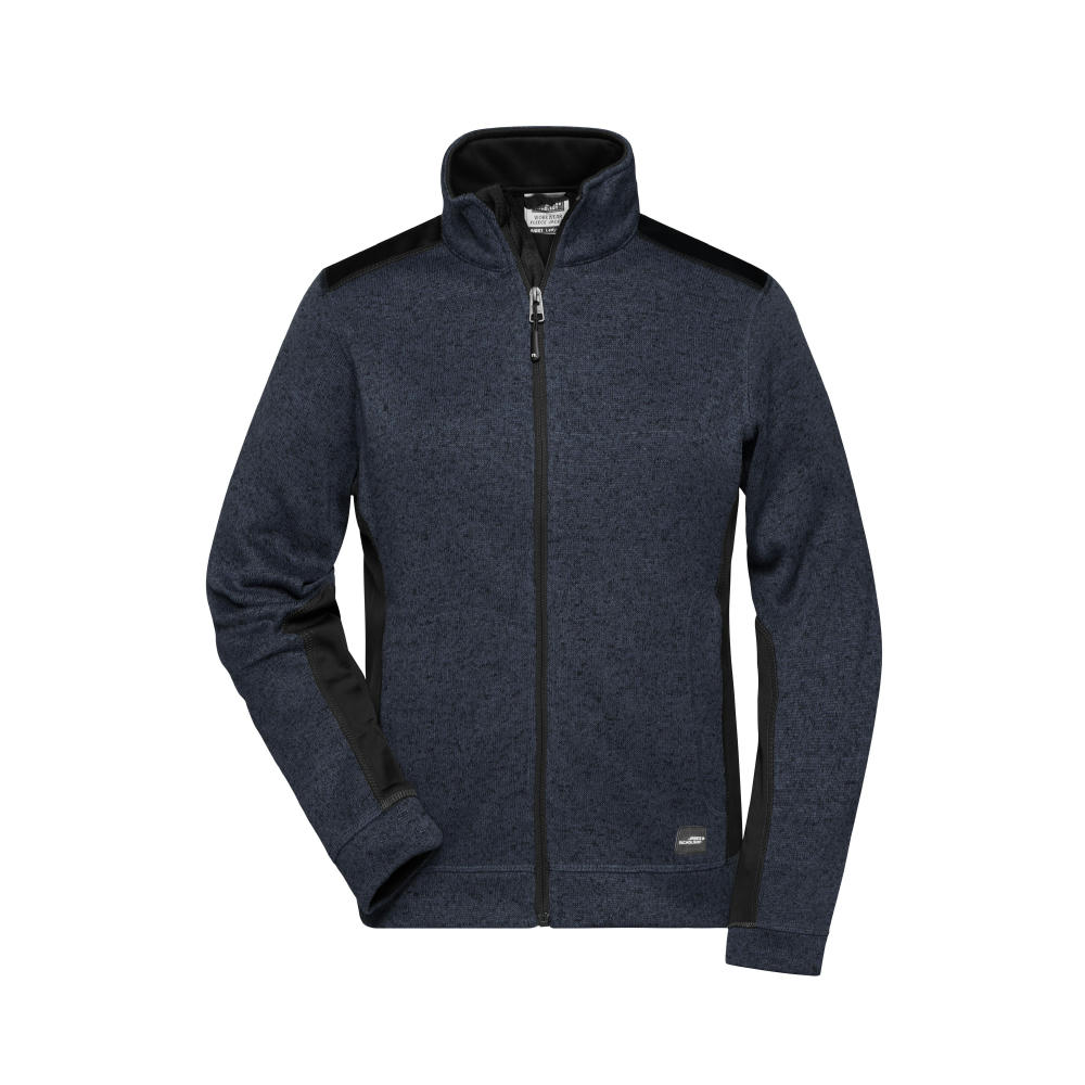 Ladies' Knitted Workwear Fleece Jacket - STRONG - - Pflegeleichte Strickfleece Jacke im Materialmix