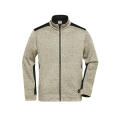 Men's Knitted Workwear Fleece Jacket - STRONG - - Pflegeleichte Strickfleece Jacke im Materialmix