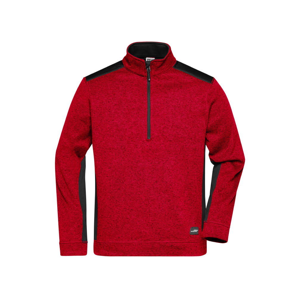 Men's Knitted Workwear Fleece Half-Zip - STRONG --Pflegeleichter Strickfleece Troyer im Materialmix