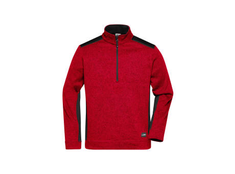 Men's Knitted Workwear Fleece Half-Zip - STRONG --Pflegeleichter Strickfleece Troyer im Materialmix