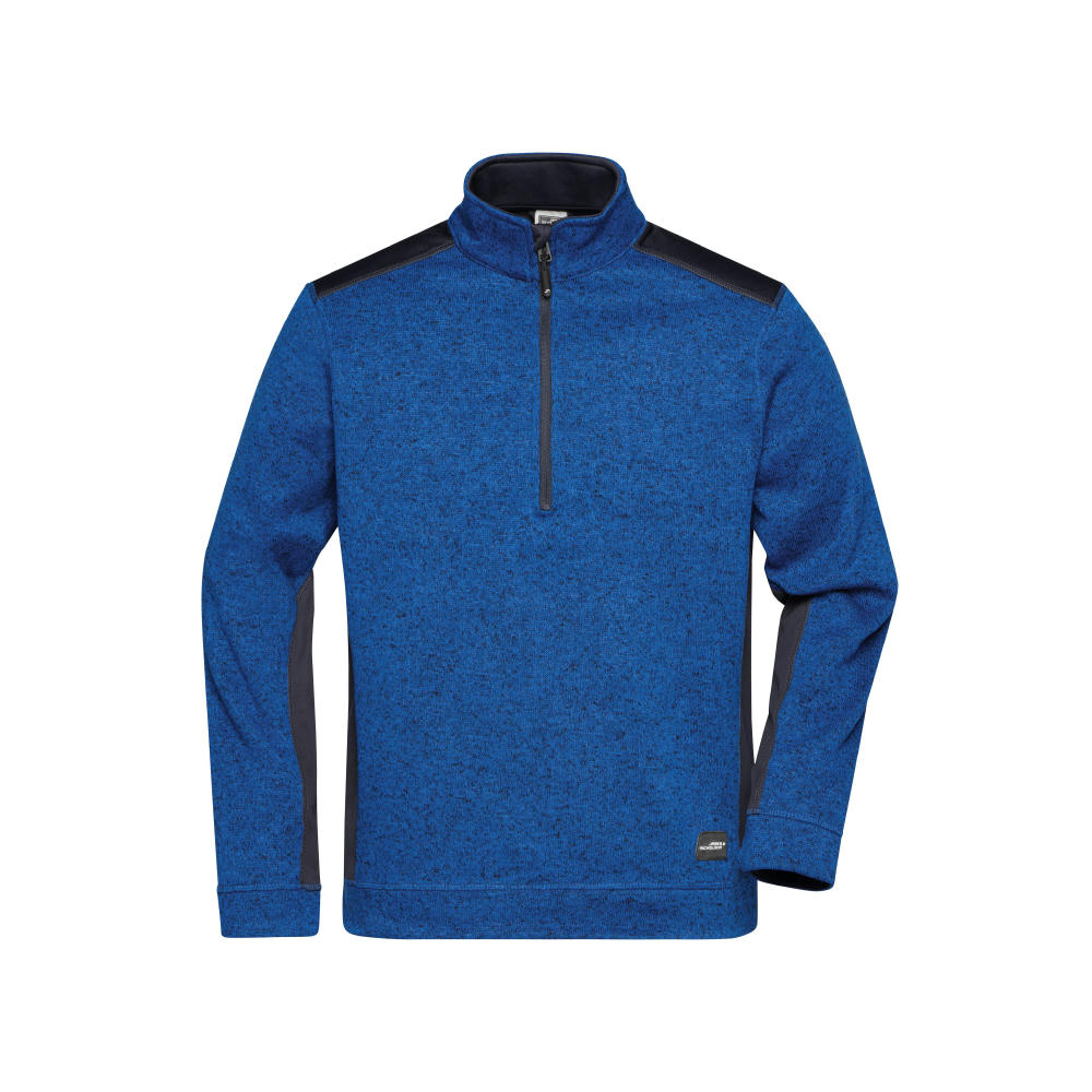 Men's Knitted Workwear Fleece Half-Zip - STRONG - - Pflegeleichter Strickfleece Troyer im Materialmix