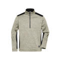 Men's Knitted Workwear Fleece Half-Zip - STRONG - - Pflegeleichter Strickfleece Troyer im Materialmix