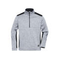 Men's Knitted Workwear Fleece Half-Zip - STRONG - - Pflegeleichter Strickfleece Troyer im Materialmix