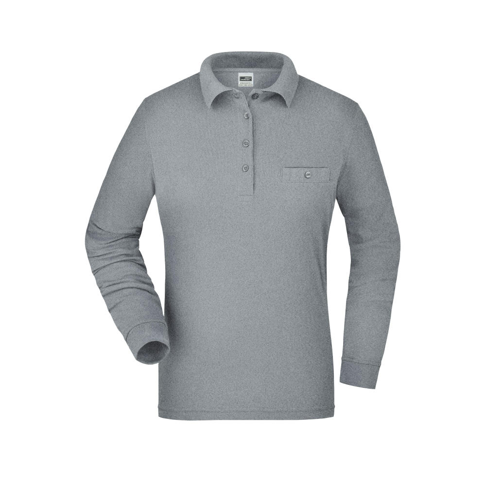 Ladies' Workwear Polo Pocket Longsleeve-Pflegeleichtes und strapazierfähiges Langarm Polo mit Brusttasche