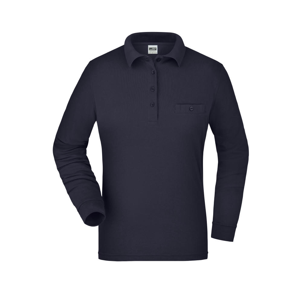 Ladies' Workwear Polo Pocket Longsleeve-Pflegeleichtes und strapazierfähiges Langarm Polo mit Brusttasche