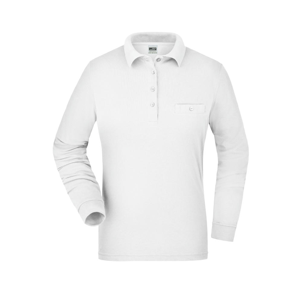 Ladies' Workwear Polo Pocket Longsleeve-Pflegeleichtes und strapazierfähiges Langarm Polo mit Brusttasche