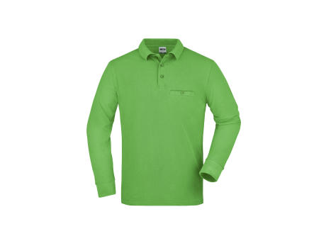 Men's Workwear Polo Pocket Longsleeve-Pflegeleichtes und strapazierfähiges Langarm Polo mit Brusttasche