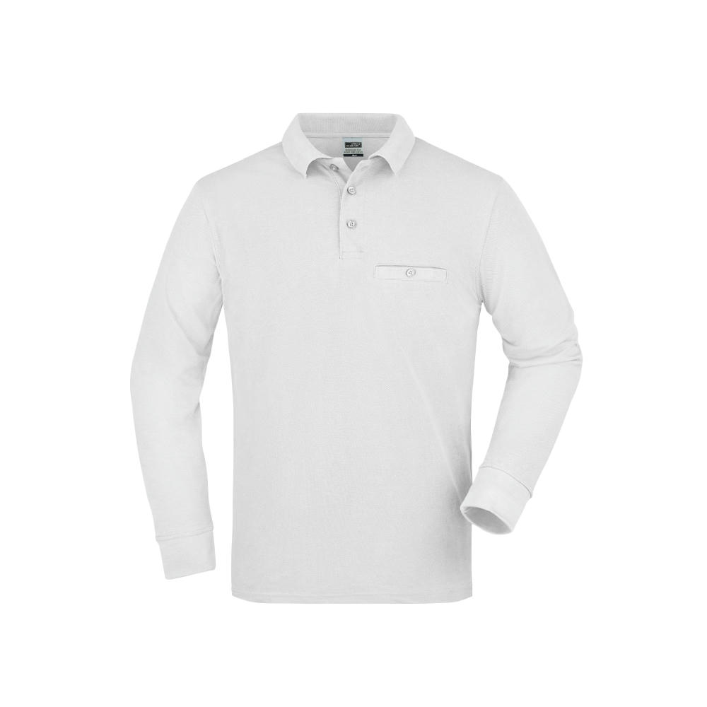 Men's Workwear Polo Pocket Longsleeve-Pflegeleichtes und strapazierfähiges Langarm Polo mit Brusttasche