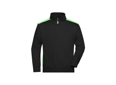 Workwear Half-Zip Sweat - COLOR --Sweatshirt mit Stehkragen, Reißverschluss und Kontrasteinsätzen