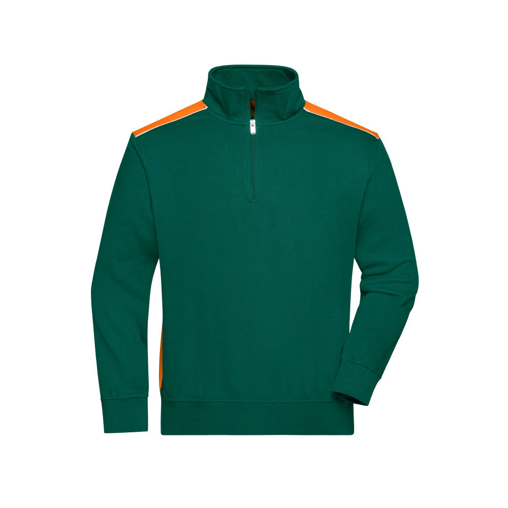 Workwear Half-Zip Sweat - COLOR --Sweatshirt mit Stehkragen, Reißverschluss und Kontrasteinsätzen