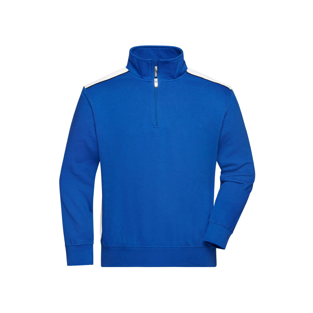 Workwear Half-Zip Sweat - COLOR --Sweatshirt mit Stehkragen, Reißverschluss und Kontrasteinsätzen