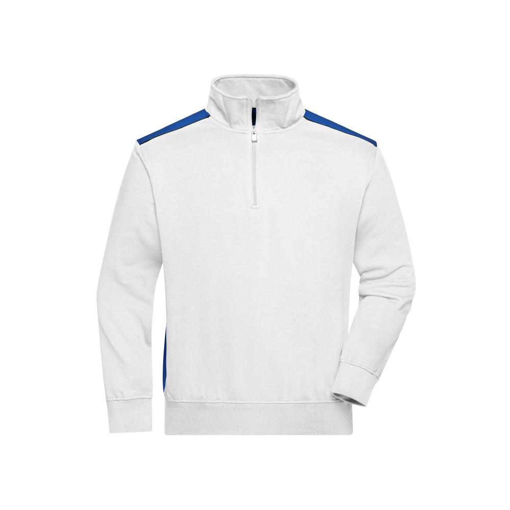 Workwear Half-Zip Sweat - COLOR - - Sweatshirt mit Stehkragen, Reißverschluss und Kontrasteinsätzen