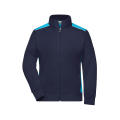 Ladies' Workwear Sweat Jacket - COLOR - - Sweatjacke mit Stehkragen und Kontrasteinsätzen