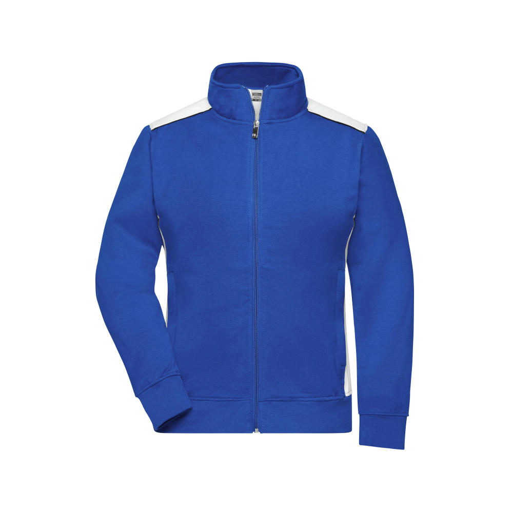 Ladies' Workwear Sweat Jacket - COLOR --Sweatjacke mit Stehkragen und Kontrasteinsätzen