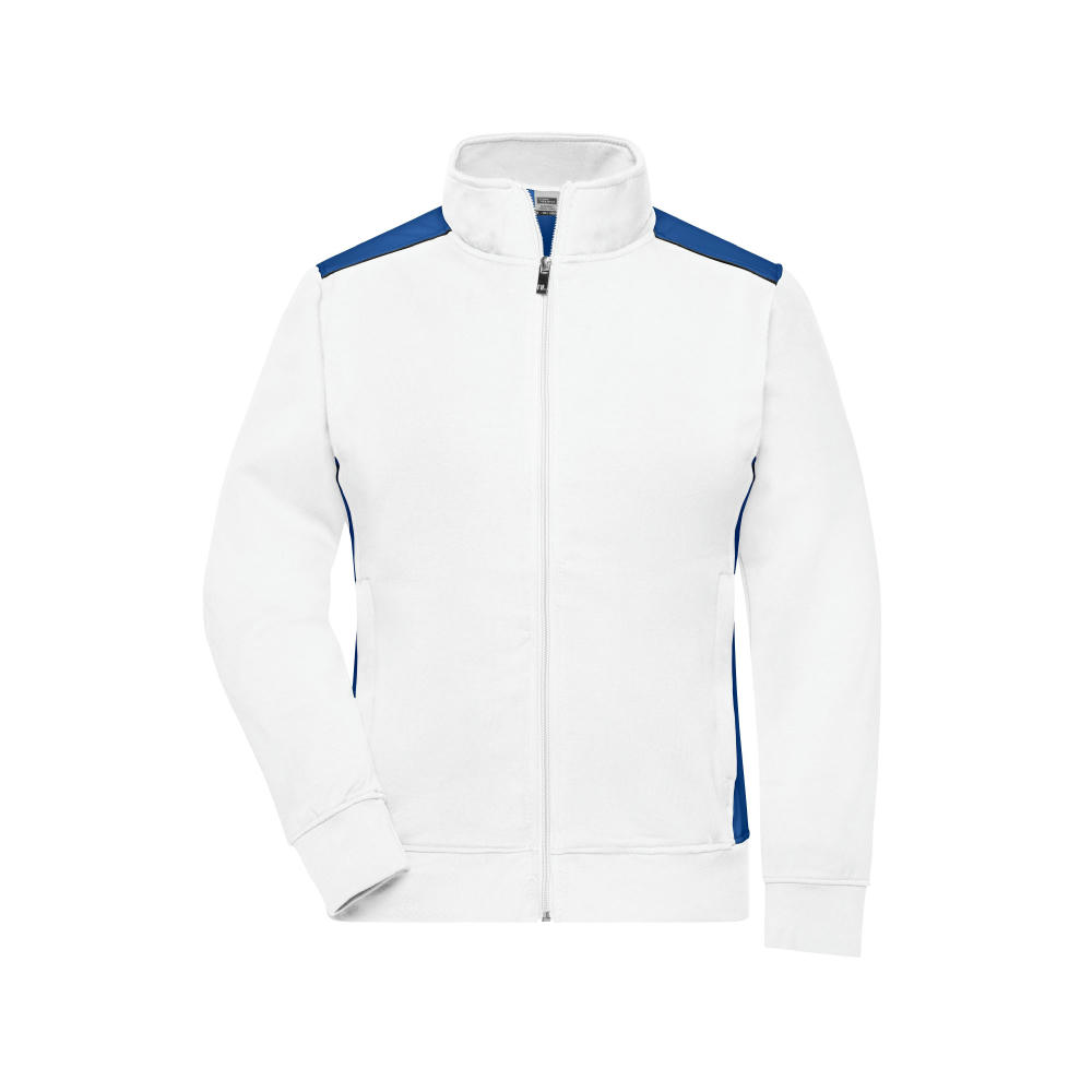 Ladies' Workwear Sweat Jacket - COLOR - - Sweatjacke mit Stehkragen und Kontrasteinsätzen