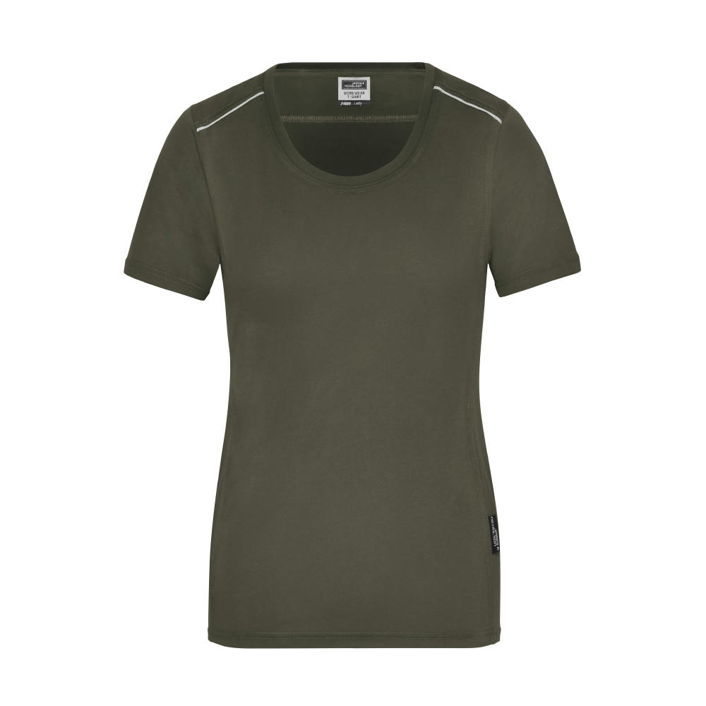 Ladies' Workwear T-Shirt - SOLID --Strapazierfähiges und pflegeleichtes T-shirt mit Kontrastpaspel