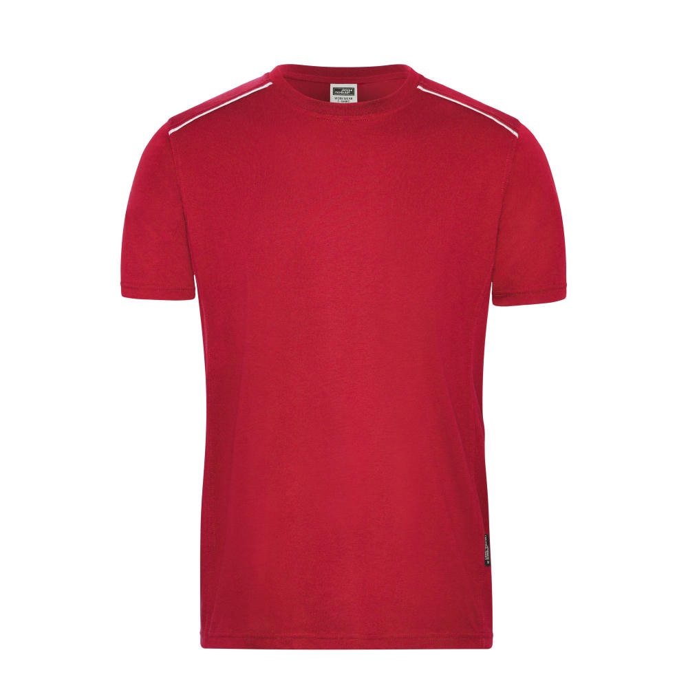 Men's Workwear T-Shirt - SOLID --Strapazierfähiges und pflegeleichtes T-shirt mit Kontrastpaspel