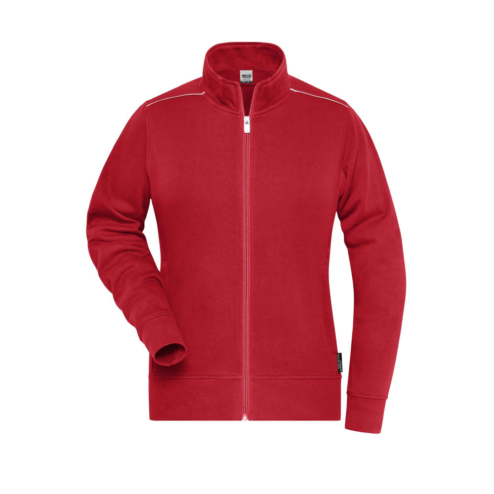 Ladies' Workwear Sweat-Jacket - SOLID - - Sweatjacke mit Stehkragen und Kontrastpaspel