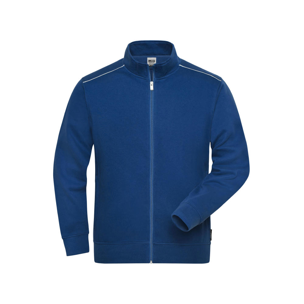 Workwear Sweat Jacket - SOLID - - Sweatjacke mit Stehkragen und Kontrastpaspel