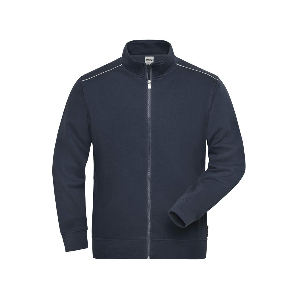 Workwear Sweat Jacket - SOLID - - Sweatjacke mit Stehkragen und Kontrastpaspel