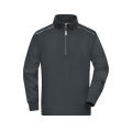 Workwear Half-Zip Sweat - SOLID - - Sweatshirt mit Stehkragen, Reißverschluss und Kontrastpaspel