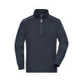 Workwear Half-Zip Sweat - SOLID - - Sweatshirt mit Stehkragen, Reißverschluss und Kontrastpaspel