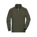 Workwear Half-Zip Sweat - SOLID - - Sweatshirt mit Stehkragen, Reißverschluss und Kontrastpaspel
