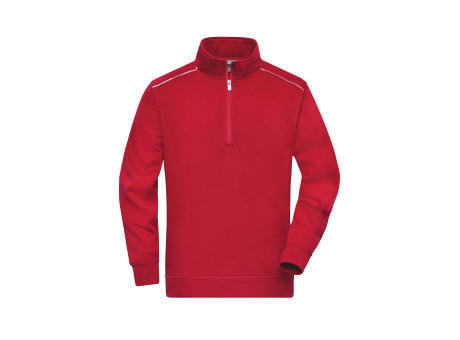 Workwear Half-Zip Sweat - SOLID --Sweatshirt mit Stehkragen, Reißverschluss und Kontrastpaspel