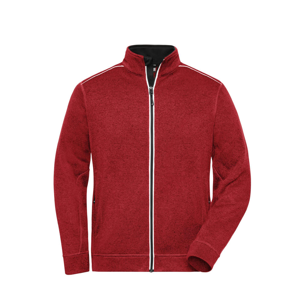 Men's Knitted Workwear Fleece Jacket - SOLID --Pflegeleichte Strickfleece-Jacke