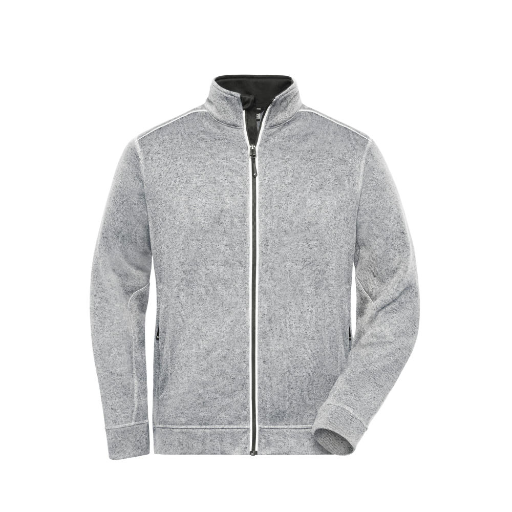Men's Knitted Workwear Fleece Jacket - SOLID - - Pflegeleichte Strickfleece-Jacke