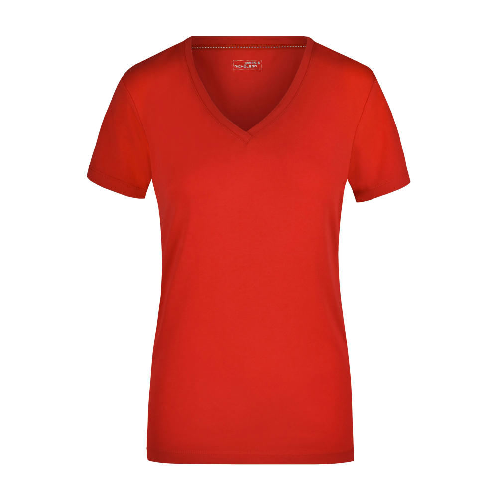 Ladies' Stretch V-T-T-Shirt aus weichem Elastic-Single-Jersey