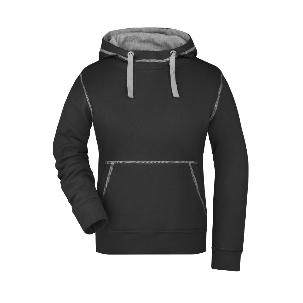 Ladies' Lifestyle Hoody-Kapuzensweat mit modischen Kontrastnähten