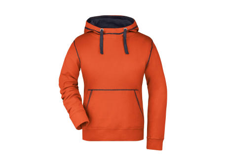 Ladies' Lifestyle Hoody-Kapuzensweat mit modischen Kontrastnähten