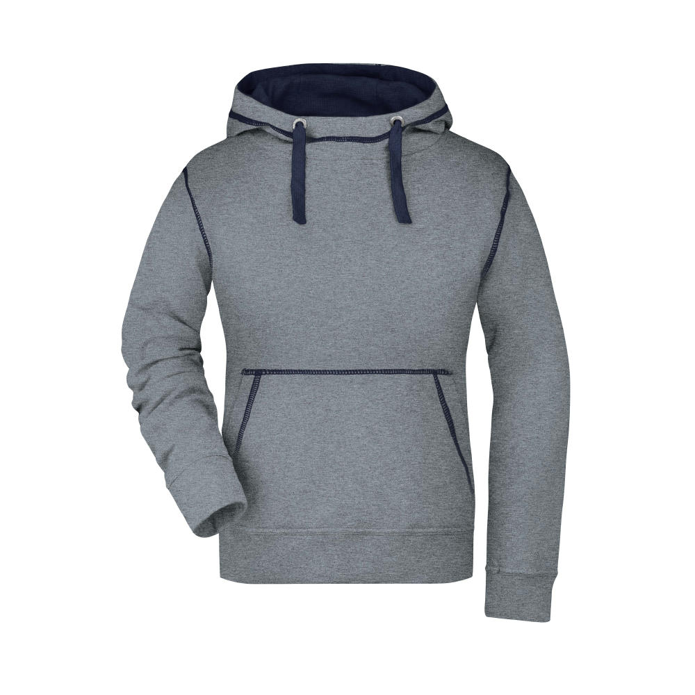 Ladies' Lifestyle Hoody-Kapuzensweat mit modischen Kontrastnähten