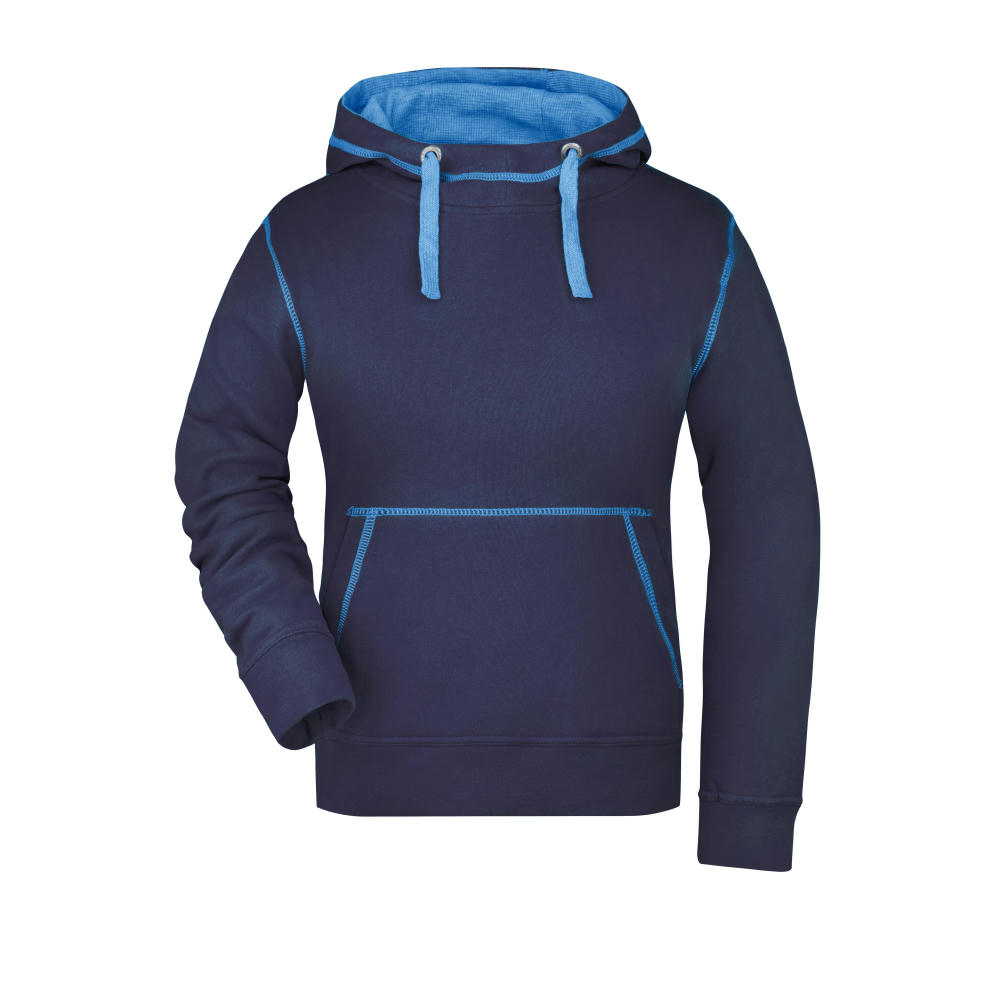 Ladies' Lifestyle Hoody-Kapuzensweat mit modischen Kontrastnähten