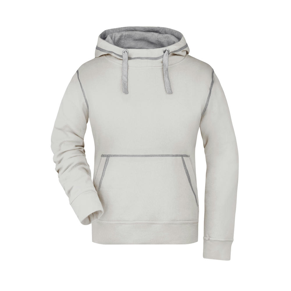 Ladies' Lifestyle Hoody-Kapuzensweat mit modischen Kontrastnähten