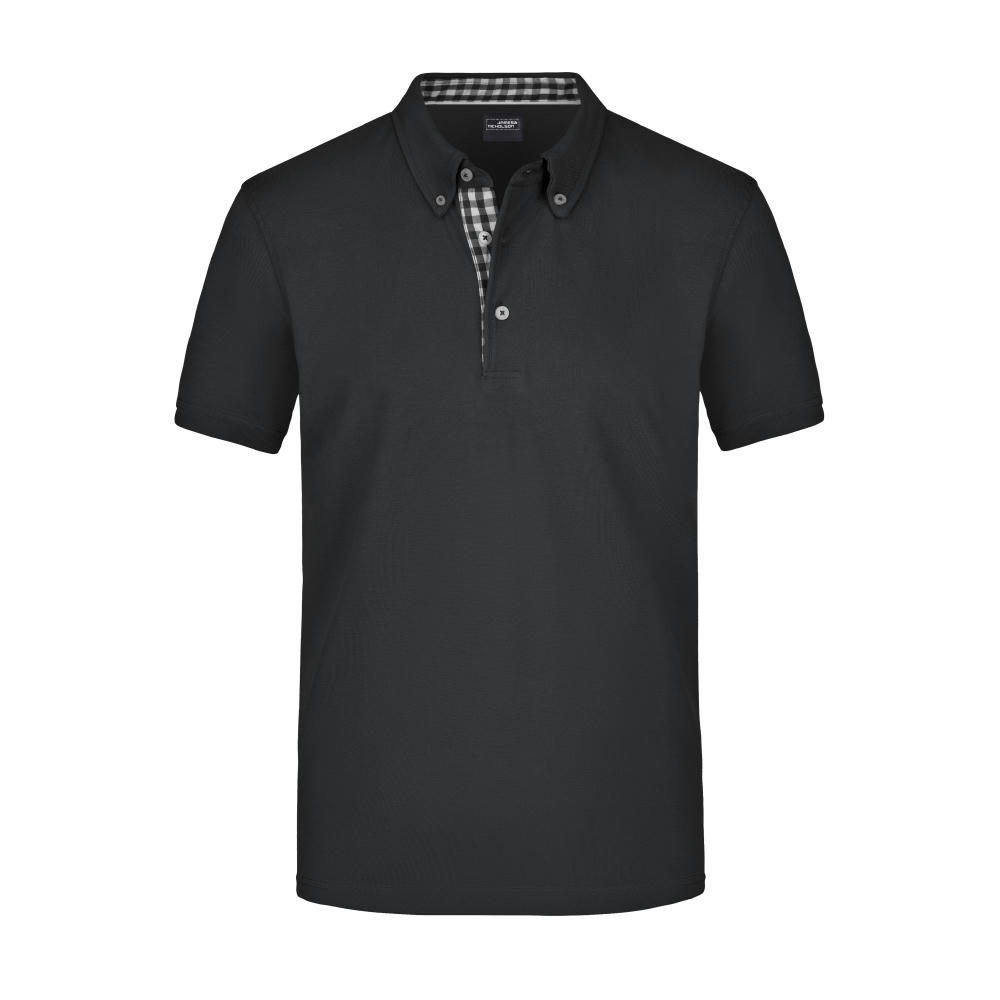 Men's Plain Polo - Polo mit Button-Down Kragen