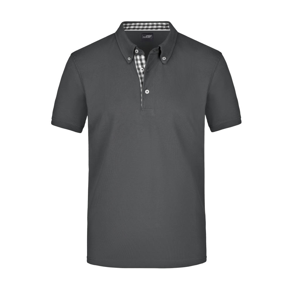 Men's Plain Polo - Polo mit Button-Down Kragen