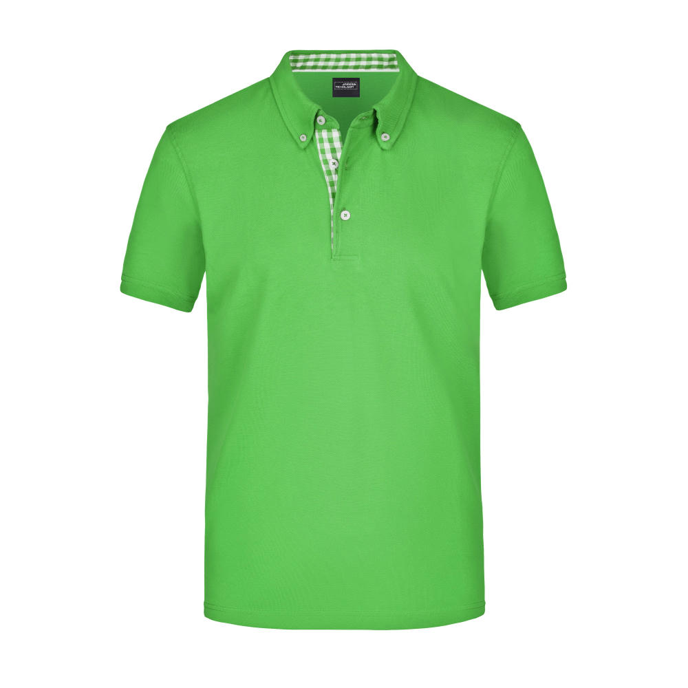 Men's Plain Polo - Polo mit Button-Down Kragen