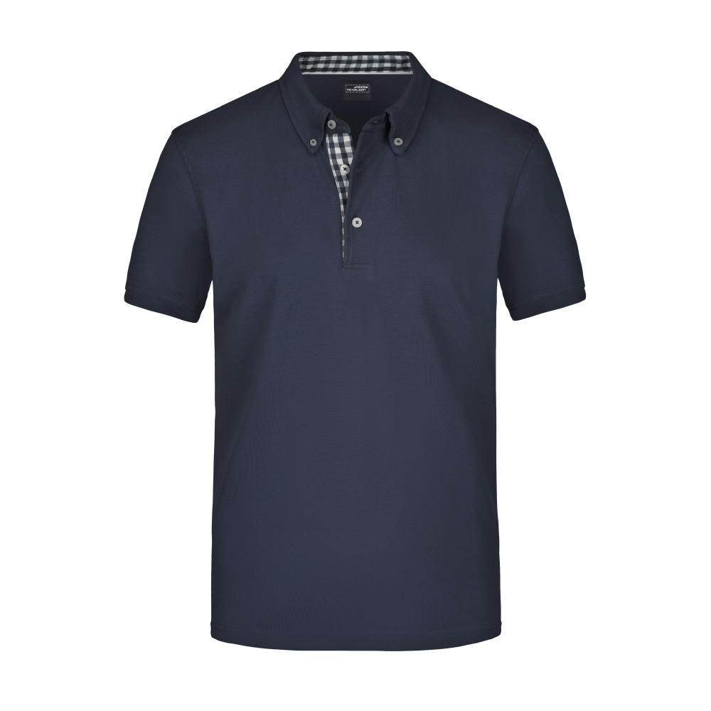Men's Plain Polo - Polo mit Button-Down Kragen