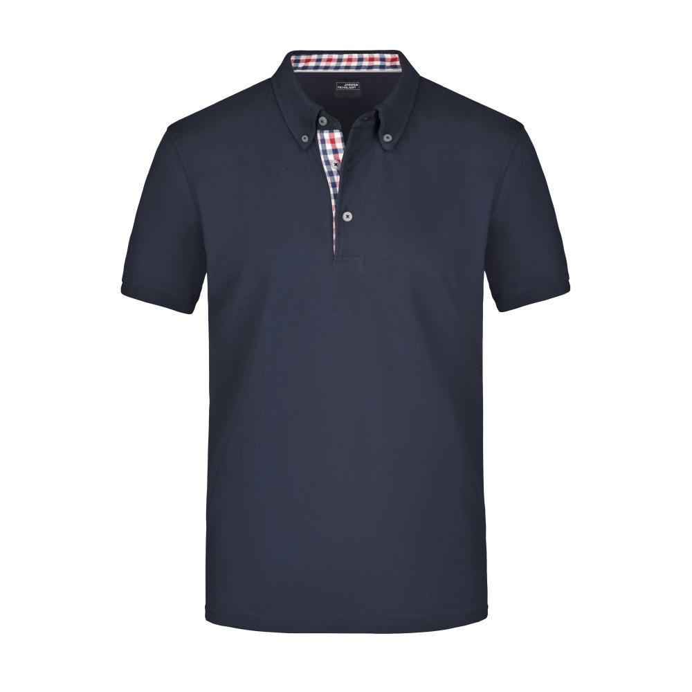Men's Plain Polo - Polo mit Button-Down Kragen