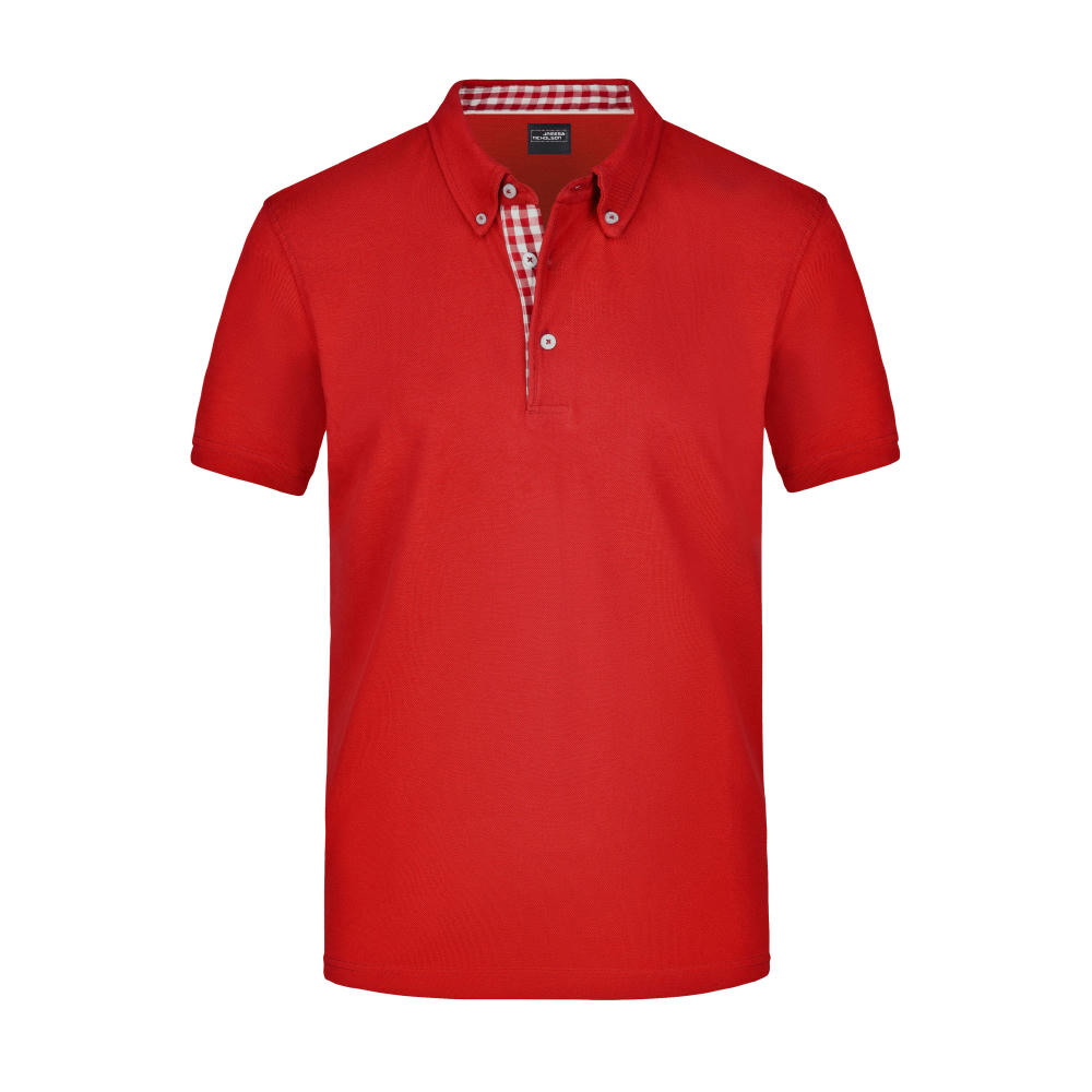 Men's Plain Polo - Polo mit Button-Down Kragen