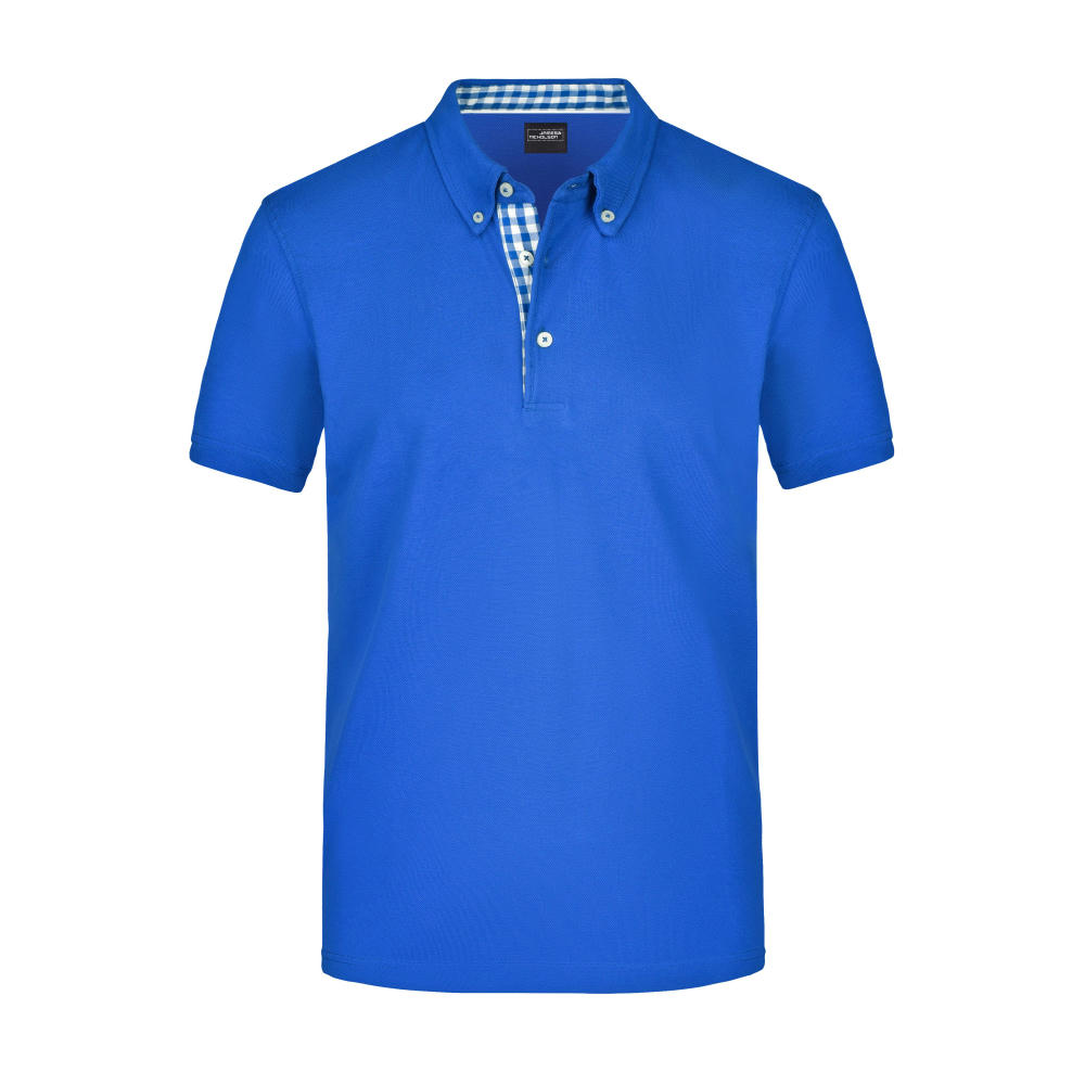 Men's Plain Polo - Polo mit Button-Down Kragen