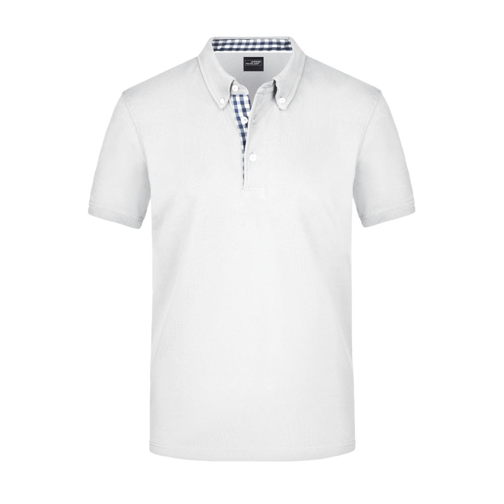Men's Plain Polo - Polo mit Button-Down Kragen