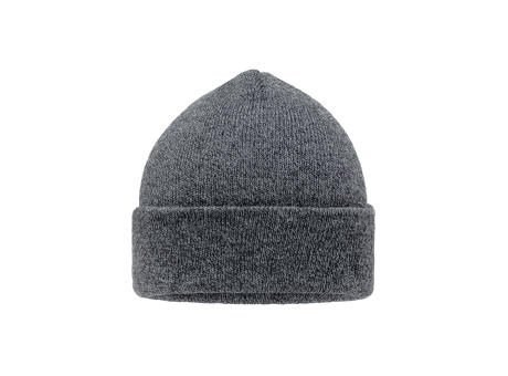 Melange Beanie-Melierte Strickmütze mit Umschlag