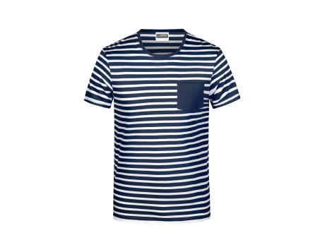 Men's T-Shirt Striped-T-Shirt in maritimem Look mit Brusttasche