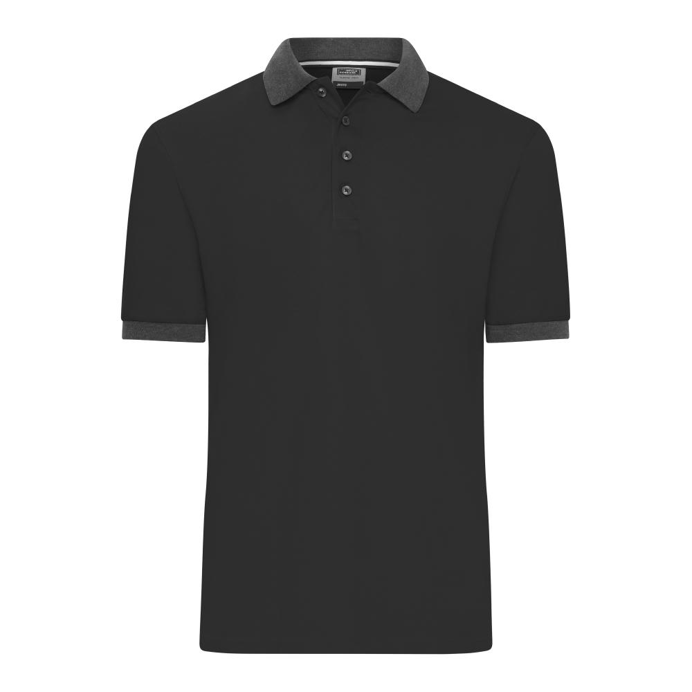 Men's Polo - Klassisches Polo mit kontrastfarbigem Kragen und Armbündchen in Piqué-Qualität